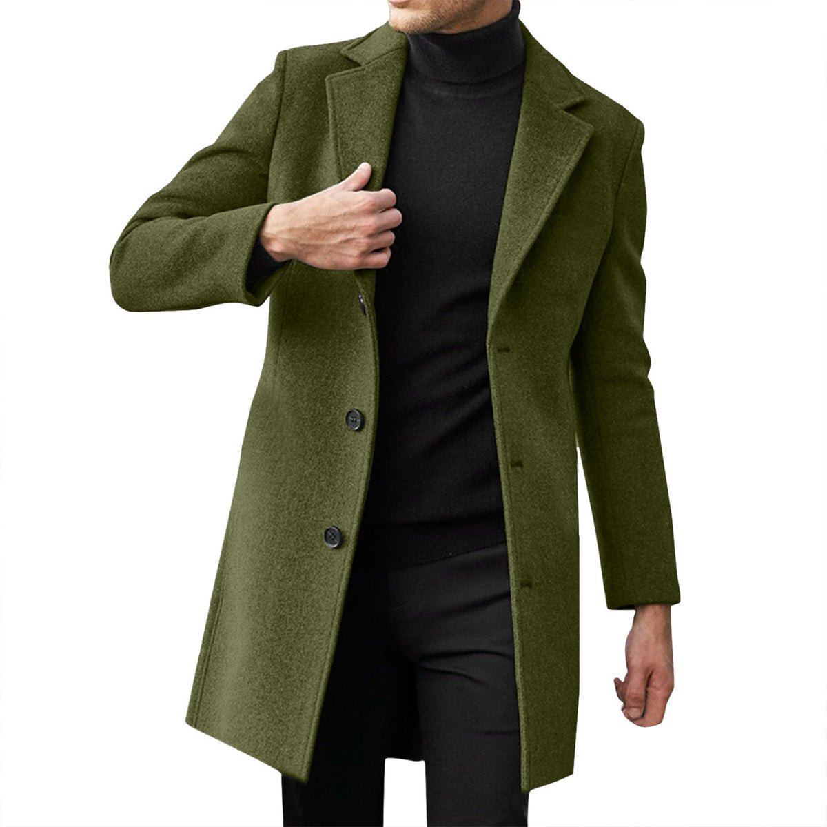 Hector | Men's British-Style Mid-Length Wool-Blend Coat