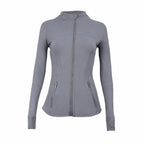 Stand-collar running jacket in blue grey