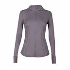 Stand-collar running jacket in light grey