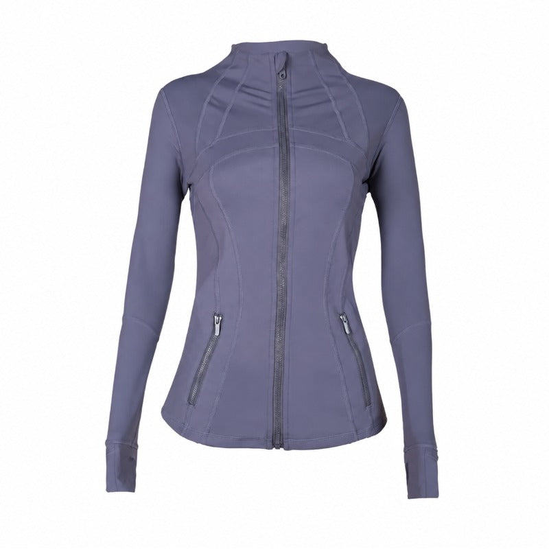 Stand-collar running jacket in lilac
