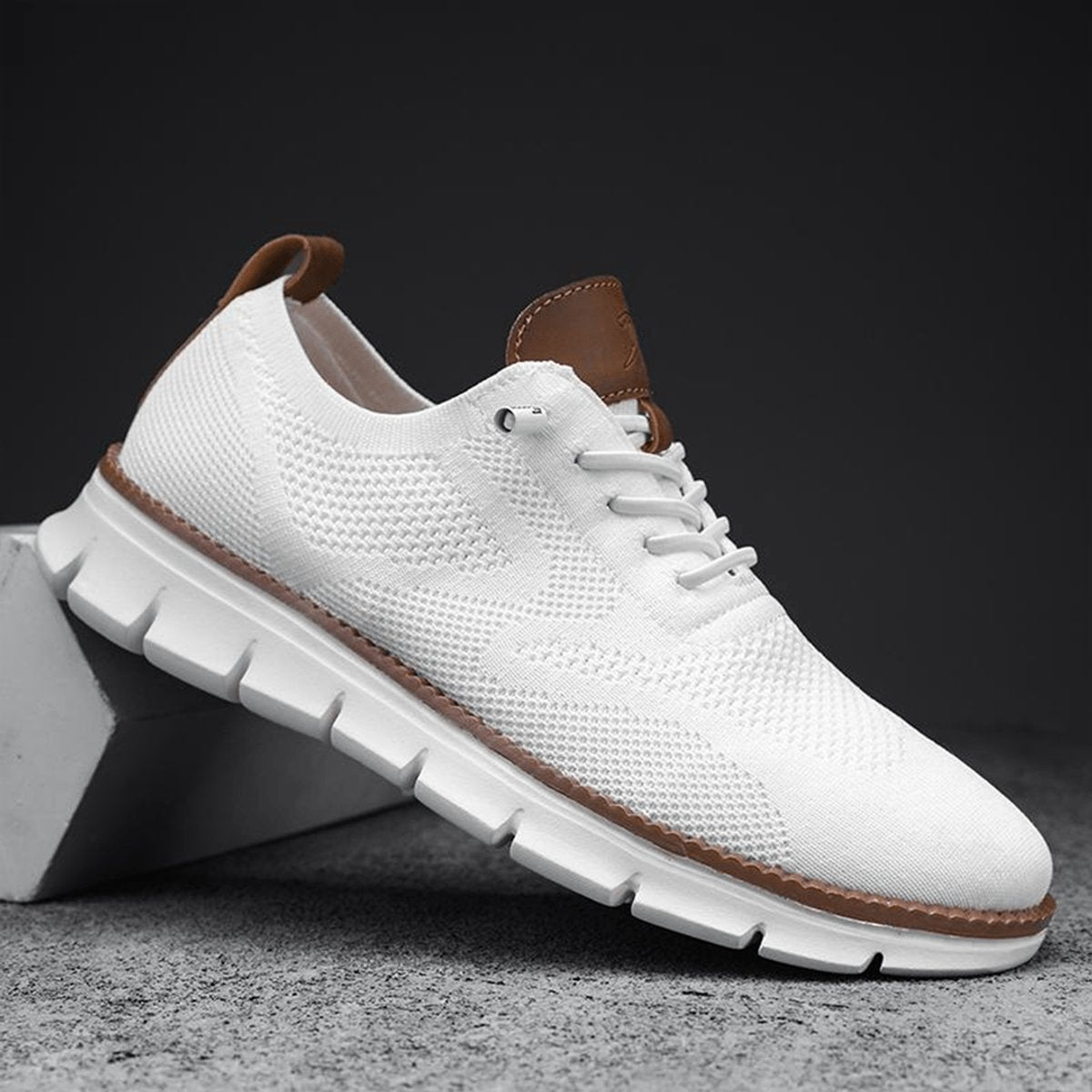 Leandre | Men's Lightweight Breathable Knit Lace-Up Casual Sneakers