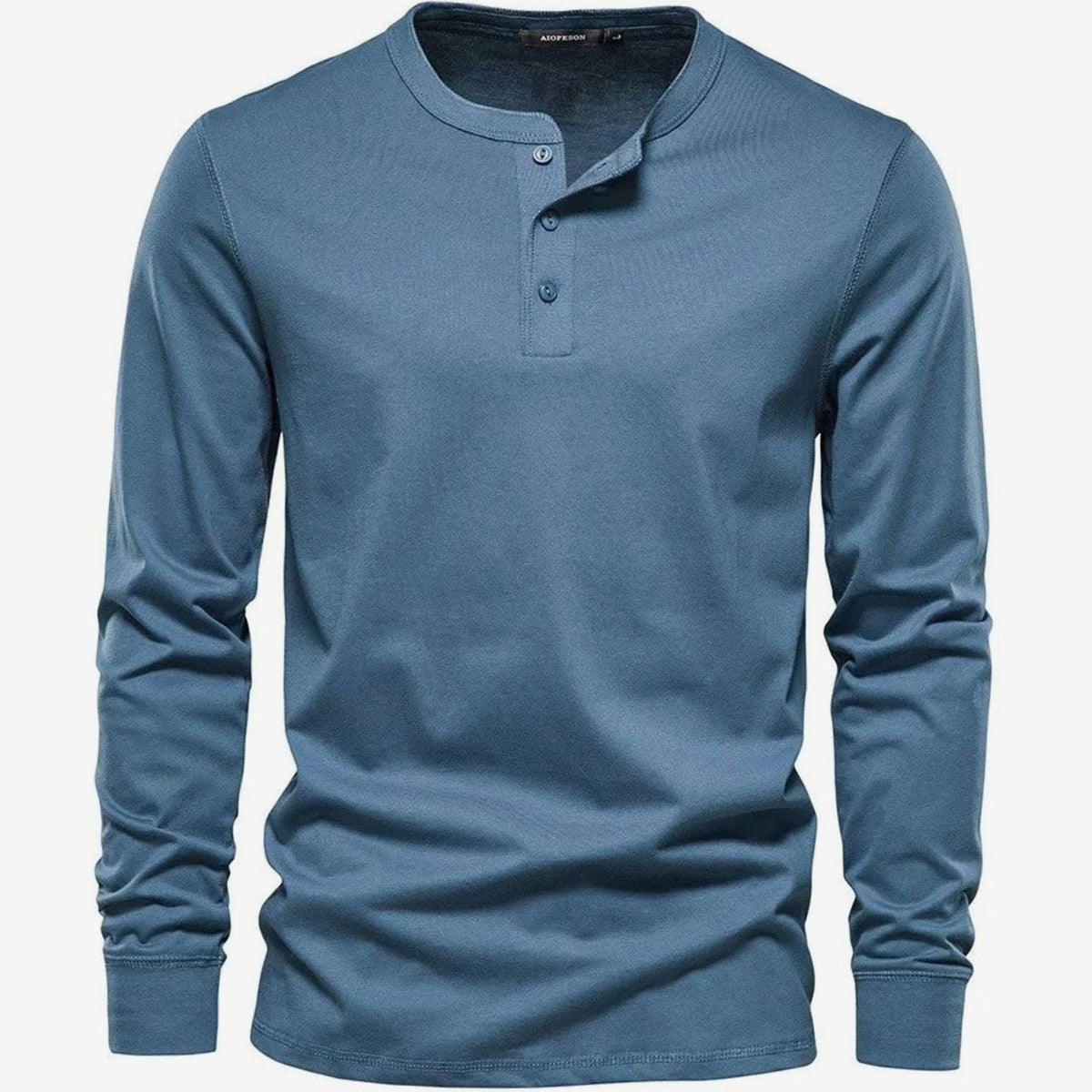 Ethan | Men's Long-Sleeve Henley Shirt Classic Button Neckline