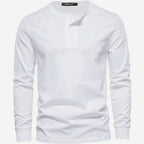 Ethan | Men's Long-Sleeve Henley Shirt Classic Button Neckline