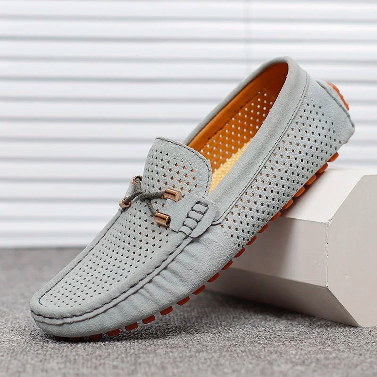 Sebastian | Men's Perforated Suede Slip-On Driving Loafers