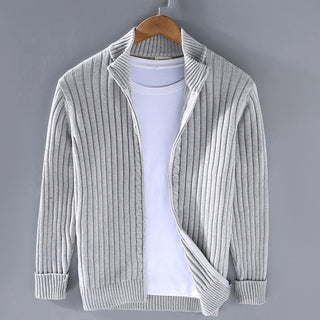 Samuel | Men's Ribbed-Knit Full-Zip Winter Cardigan Sweater
