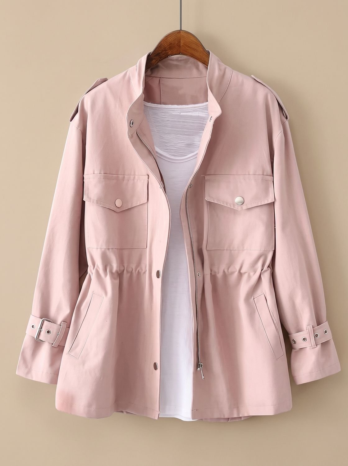 Manette | Women's Elegant Zip-Up Utility Jacket with Drawstring Waist