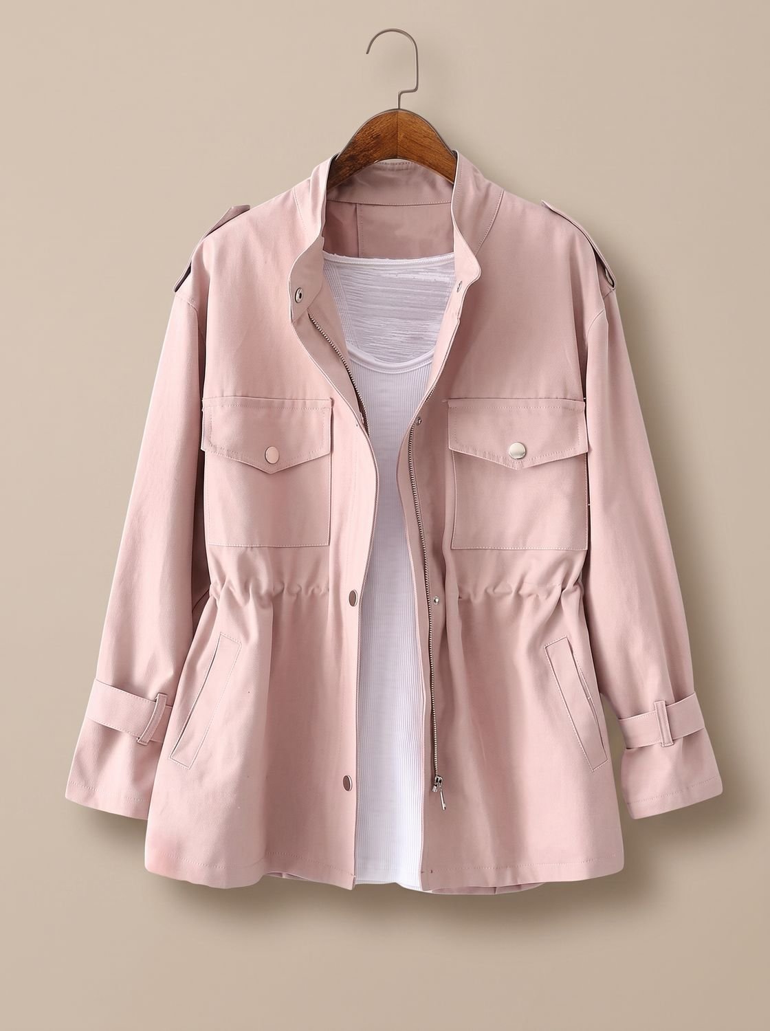 Manette | Women's Elegant Zip-Up Utility Jacket with Drawstring Waist