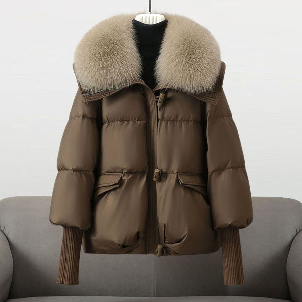 Clemence | Women's Fur-Collar Puffer Short Winter Jacket
