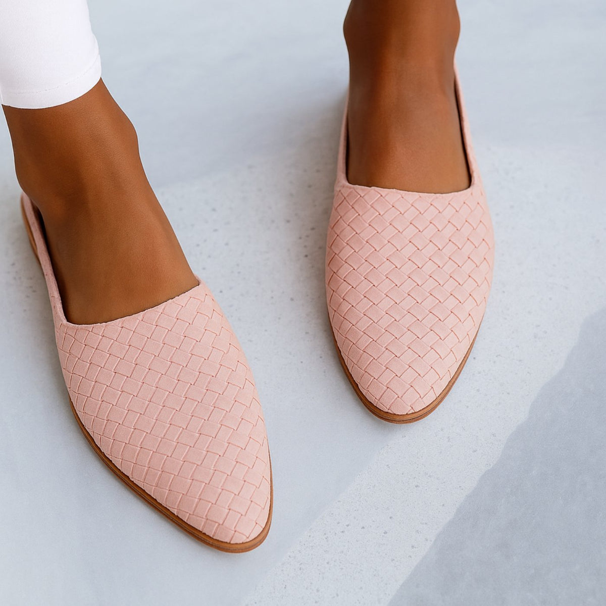 Perla | Women's Woven Leather Pointed-Toe Slingback Sandals