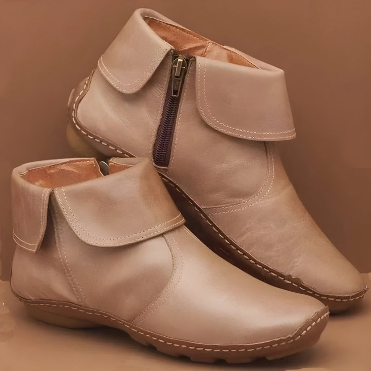 Odette | Women's Orthopedic Waterproof Side-Zip Leather Ankle Boots