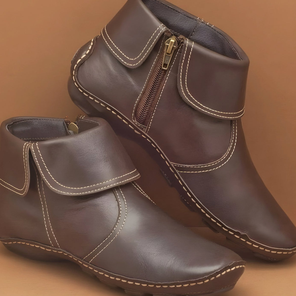Odette | Women's Orthopedic Waterproof Side-Zip Leather Ankle Boots