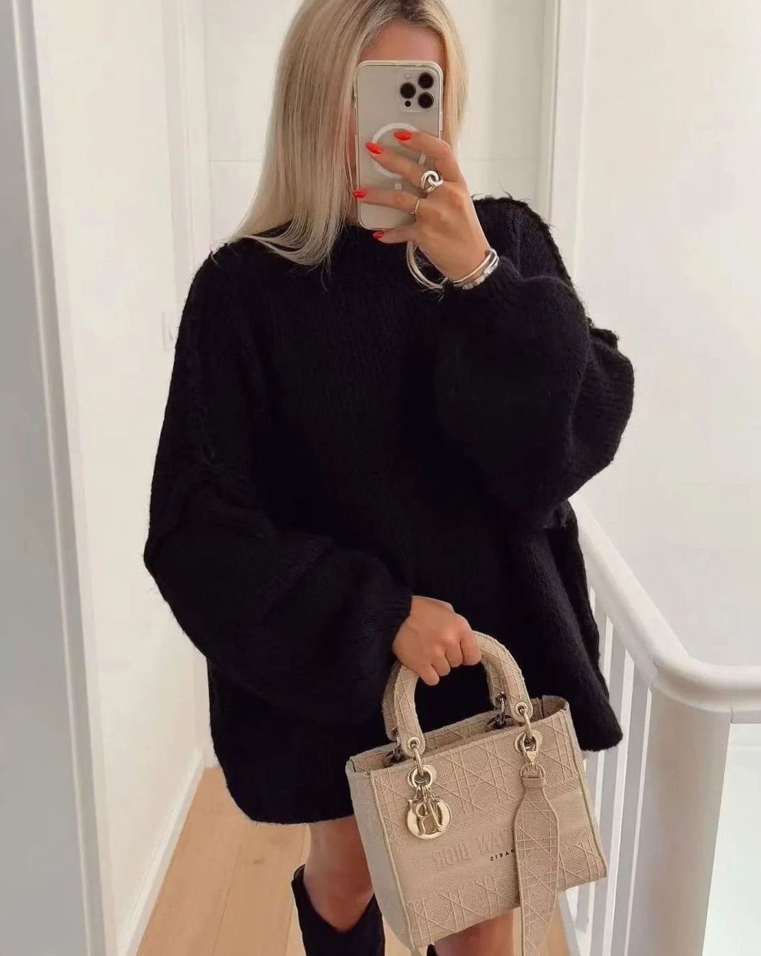 Therese | Women's Oversized Turtleneck Cozy Long-Sleeve Knit Pullover