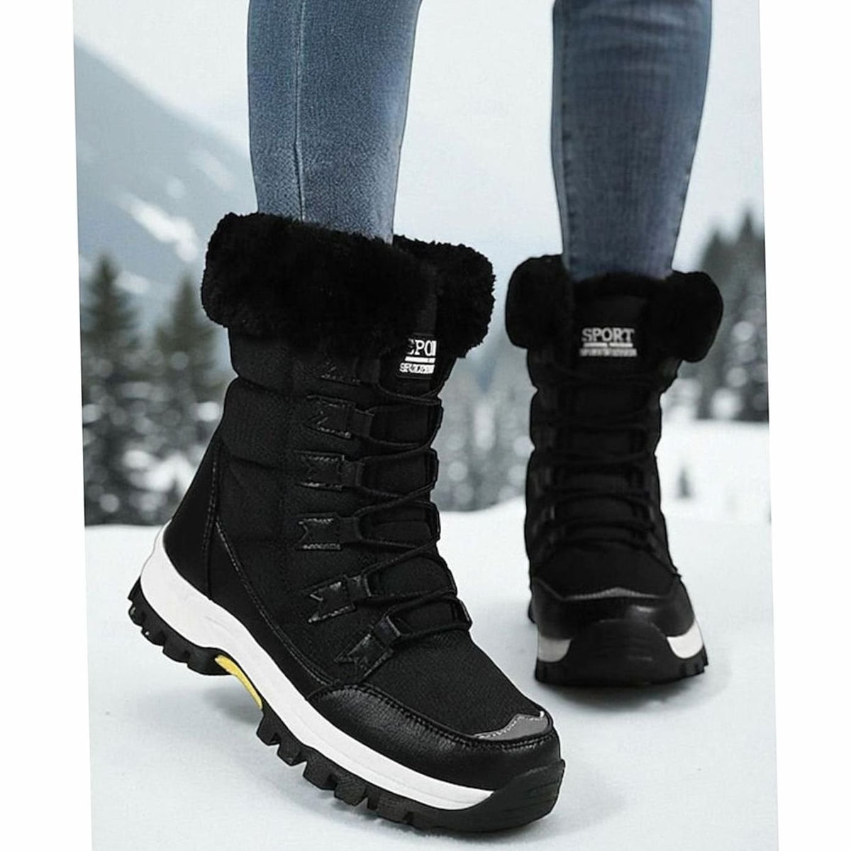 Halle | Women's Plush-Lined Lace-Up Snow Boots