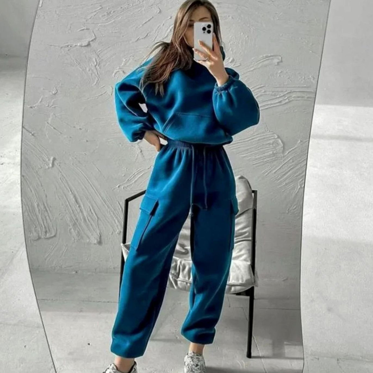 Genevieve | Women's Cargo Pocket Hoodie and Jogger Two-Piece Set