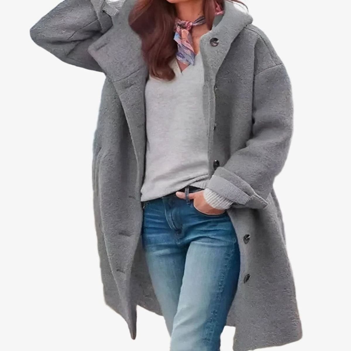 Leonie | Women's Relaxed-Fit Button-Front Long Winter Coat
