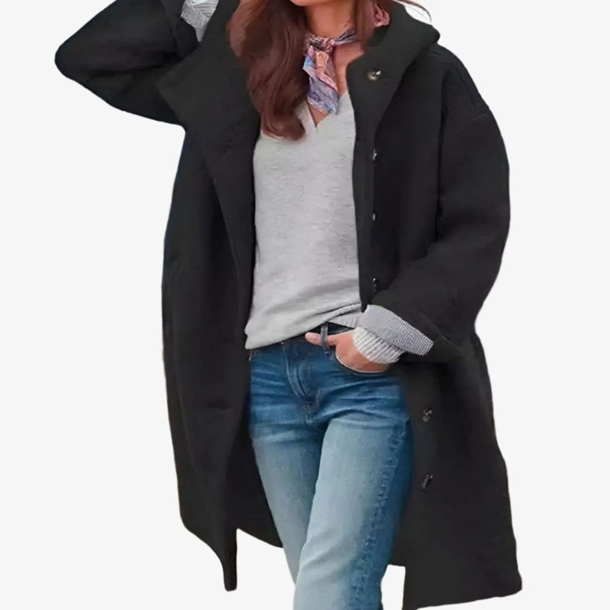 Leonie | Women's Relaxed-Fit Button-Front Long Winter Coat