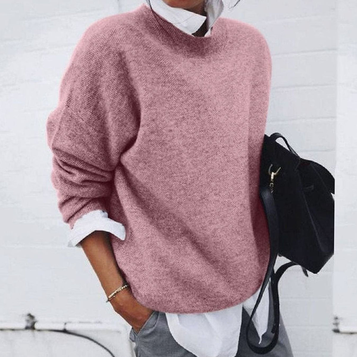 Emma | Women's Relaxed-Fit Crew Neck Pullover Sweater