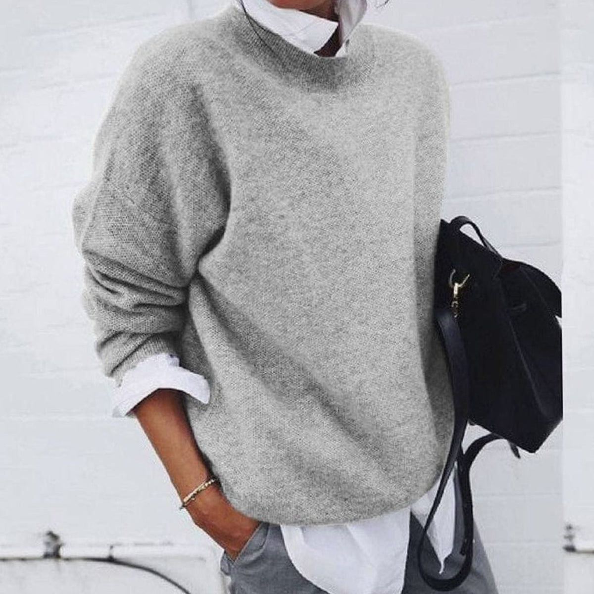 Emma | Women's Relaxed-Fit Crew Neck Pullover Sweater