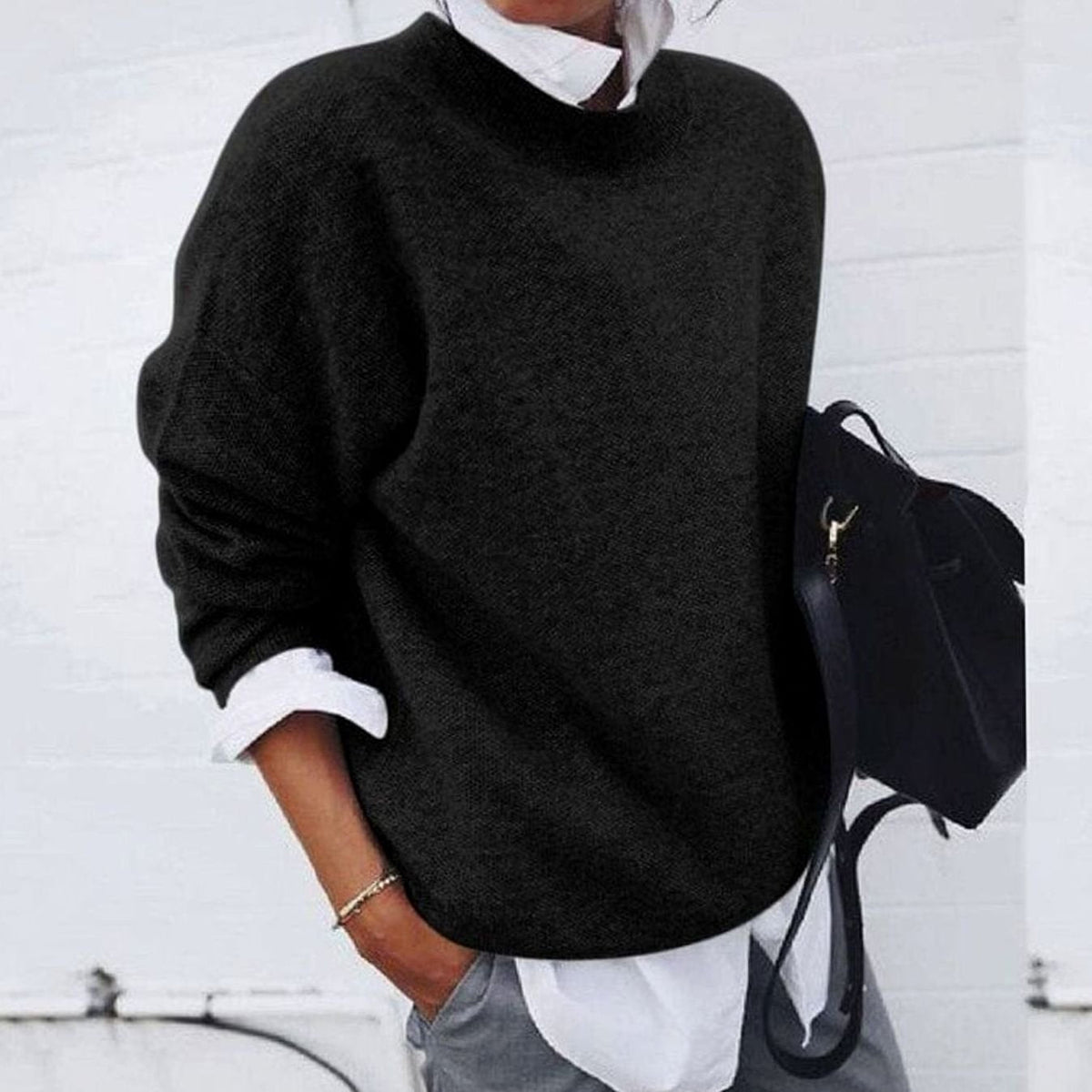 Emma | Women's Relaxed-Fit Crew Neck Pullover Sweater