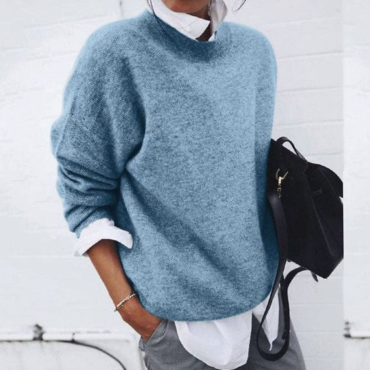 Emma | Women's Relaxed-Fit Crew Neck Pullover Sweater