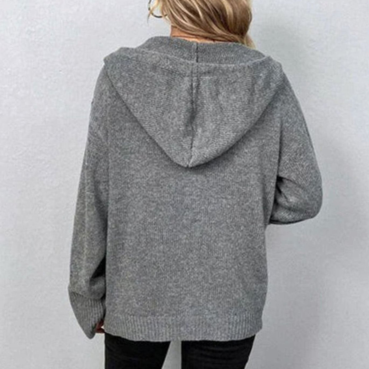 Rosine | Women's Relaxed-Fit Hooded Button Cardigan Knit Sweater