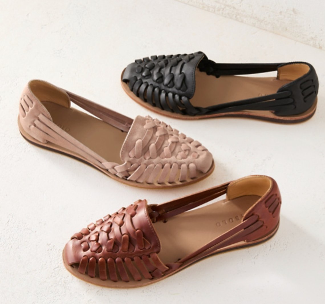 Marisol | Women's Woven Leather Closed-Toe Huarache Flats